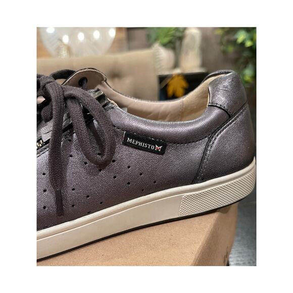 Mephisto Women's Nikita Sneakers Gray Size 8.5 NWOB Full Grain Leather Comfy - Picture 8 of 12